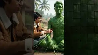 sourav joshi गाउँमा बनेको पातको मानिस 😱 | Shocking Leaf Sculpture Video&rdquo;