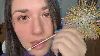 ASMR| up close personal attention (crinkles, whispers, noms,spit painting) 