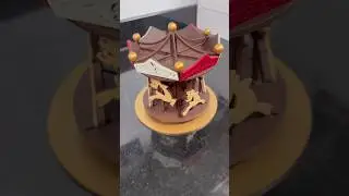 Chocolate carousel show pieces for Christmas #chocolate #cake #yummy #pastry #dessert #food #fyp