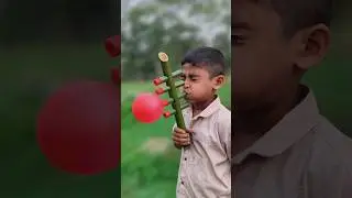 Wow amazing bamboo & colourful balloon toy #art #diy