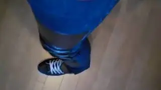 Skinny leather jeans