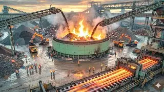 Inside A Mega Steel Factory | From Iron Ore To Wire Rods (Full Process) 