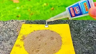 Super glue and sand