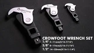 2pcs & 3pcs Spring Loaded Auto-Adjusting Crowfoot Wrench Set Product Video 抓型扳手組2pcs & 3pcs set 產品影片