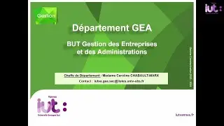 Conférence de présentation BUT GEA - Portes Ouvertes 01/02/25