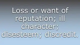 What does Disrepute mean?