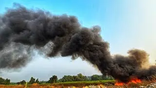 Mapusa Filled With Black Smoke As Fire Broke Out In The Field At Marod!