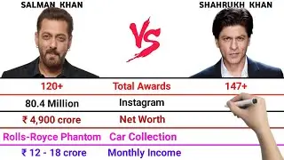 Salman Khan VS Shahrukh Khan Full Comparison Video | Total Awards | Net Worth | Monthly Income