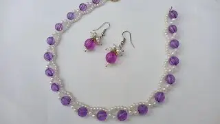 #necklace with earring || How To Make Necklace With Earring || #jewelleryandcreativity