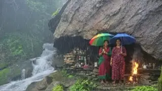This is Himalayan Nepali Village Traditional Lifestyle | Organic Food | Village Life |Rain Session  