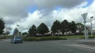 Driving On Rue Saint Pierre & Avenue Pierre Marzin 22300 Lannion Brittany, France14th November 2016