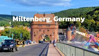 Walking in the beautiful town of Miltenberg, Germany, 4K 