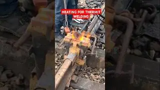 Heating For Thermit Welding #thermitwelding #railjoint #heating #welding #thermit #rail #railway