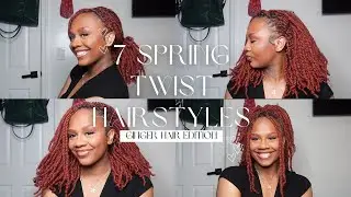 7 WAYS  to style your short Spring Twist | QUICK and EASY hairstyles ♡