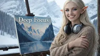 Elven Deep Focus – Winter Mountain Painting | Study, Work & Relax Music ❄️🎨