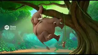 Elephant got scared from mice. #aivideo #funny #fyp #mice #jungle