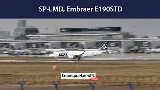 Arrival of the plane SP-LMD, Embraer E190STD - LOT - 4K