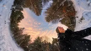 Discovering a hidden skating rink in an enchanted frostbite forest | Insta 360 4x | DJI mini 3