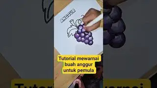 tutorial mewarnai buah anggur pemula #grape coloring tutorial for beginners #mewarnai #short#fyp #