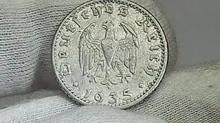 50 рейхспфеннигов 1935 года. Цена стоимость монеты разновидности 