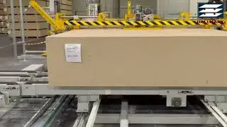 HALLMARK Russia automatic packaging line project strapping machine for MFC/MDF/PB/PLYWOOD