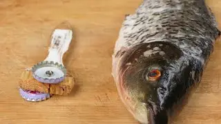 👍👍👍Handy tool to remove the fish scales without any cost. How could I not think of this before? ❤️❤️