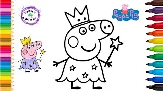 Peppa Pig Wearing A Fairy Princess Costume Cute Easy Drawing And Coloring #peppapig  #rainingcolors