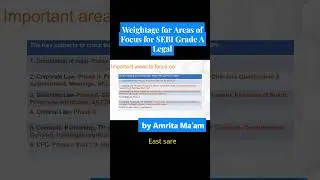 Weightage for Important Areas of Focus for SEBI Grade a Legal Exam 2025 by Amrita Ma&rsquo;am