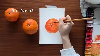 水彩新手如何用水彩畫橘子-陪伴繪畫療癒冥想音樂watercolor orange