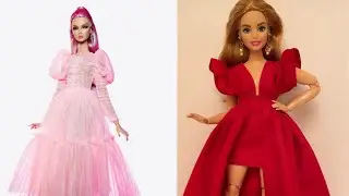 DIY 2 Stunning Barbie Dresses |Barbie doll Hacks and Crafts | Doll dress making | Mini Dress|Fashion