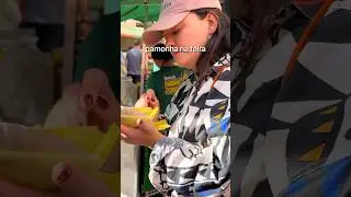 Comendo Pamonha de Queijo com Goiabada na feira #bastidores #diaadia #pamonha #comida #food #foodie