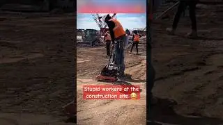 Stupid workers at the construction site 😂 #construction #workers #funny #shorts #usa #mexico