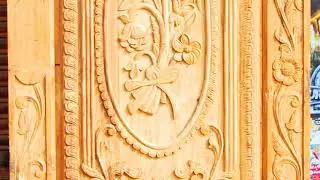 flower bokeh wood carving/main door wood carving design