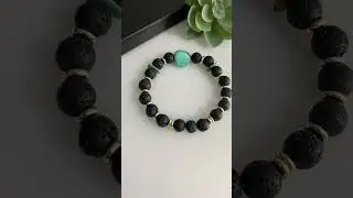 🔹 Gorgeous Lava & Turquoise bracelet accented with 14k gold filled accent beads!💙▪️🖤🔹🎁🎁