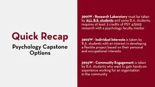 Psychology Senior Capstone Experience