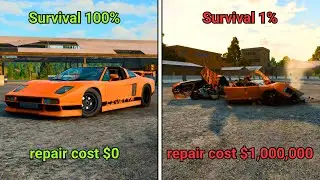 Realistic survival chance and repair cost crashes in Beamng.drive (with dummies) | Beamng.drive
