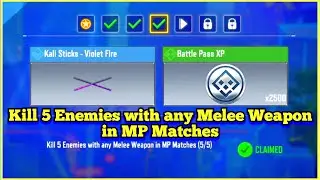 Call Of Duty Mobile Kill 5 Enemies with any Melee Weapon in MP Matches Task Complete
