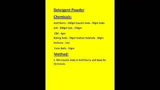 Detergent Powder Formulation