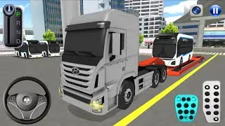 New Hyundai EV bus Transporter Trailer Truck - 3D Driving Class Android Gameplay - Truck Game 2025