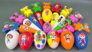 Cleaning Colorful Rainbow Slime Off Cocomelon, JJ, TomTom and YoYo ASMR