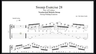 Sweeping Exercise:  Exercise 28 // Key of E minor - Neoclassical Melodic Sweep