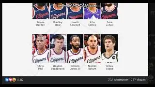 2026 LA Clippers Starting Line up. Brook Lopez, Bradley Beal, Kawhi, James Harden, John Collin.s