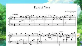Days of Yore | Sheet Music Video | Piano
