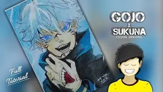 I Tried Drawing GOJO + SUKUNA Fusion 😱 (Unexpected Result)