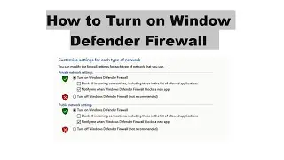 How to Turn on Windows Defender Firewall in Windows 10 | Learn Bulk