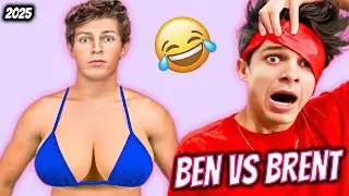 Try Not To Laugh Ben Azelart vs Brent Rivera - New Ben Azelart vs Brent Rivera Funny Shorts