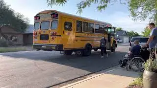 Friday Sagan bus with tricycle!