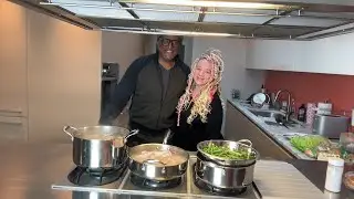 Mom and Dad cook for us in the new house!!!