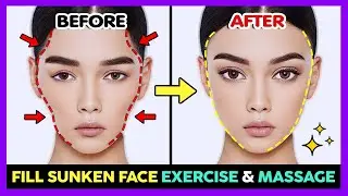 ✨ VOLLSTÄNDIGE GESICHTSÜBUNG & MASSAGE FÜLLEN | Eingefallene Wangen und Schläfen reparieren