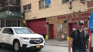 FDNY TOWER LADDER 12 & FDNY BATTALION 7 CHIEF RESPONDING FROM QUARTERS ON WEST 19TH ST. IN MANHATTAN